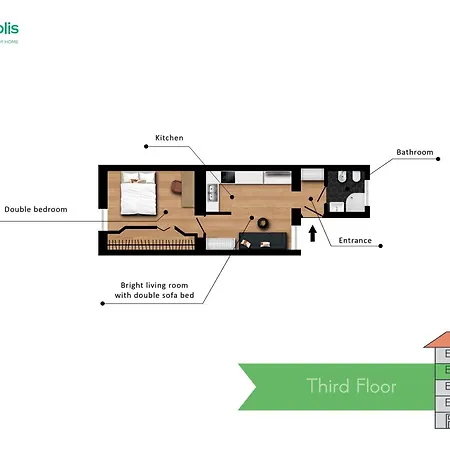 Apartman Isola-garibaldi Newly Renovated 1 Bedroom By Rentopolis